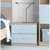 Bedside Table with 2 Drawers, Wood Melamine Oak,  ANDROS 1,  Woodyline | Bedside Table στο Togias-Home.gr
