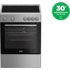 Indesit I6V8KMX 66lt Kitchen with Ceramic Hobs W60cm. Inox | Electric Oven/Stove στο Togias-Home.gr