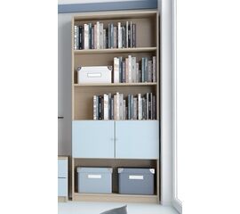 Woodyline Βιβλιοθήκη Δίφυλλη Μελαμίνη Δρυς Άνδρος 1 | Βιβλιοθήκη στο Togias-Home.gr