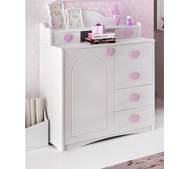 Woodyline Συρταριέρα - Μπιζού Ξύλο Λάκα Λευκό Τήνος 2 | Βιβλιοθήκη στο Togias-Home.gr