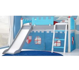 Woodyline Κουκέτα Παιδική Κάστρο με Τσουλήθρα (χωρίς κουρτινάκια) | Κρεβάτι  στο Togias-Home.gr