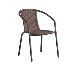 BALENO Πολυθρόνα Βεράντας - Κήπου, Μέταλλο Βαφή Καφέ, Wicker Brown, Στοιβαζόμενη | Πολυθρόνες - Καρέκλες στο Togias-Home.gr