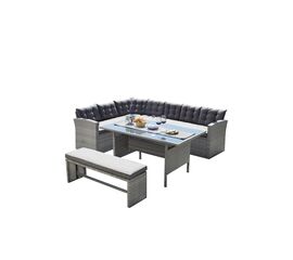 Σετ Τραπεζαρίας για Μικρούς Εξωτερικούς Χώρους Center με Μαξιλάρια Γκρι 3τμχ | Σετ Τραπεζαρίας στο Togias-Home.gr