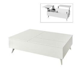 ​Τραπεζάκι σαλονιού Roy Megapap με σερβιτόρο χρώμα λευκό 121x69x40εκ. | Τραπεζάκια Σαλονιού στο Togias-Home.gr