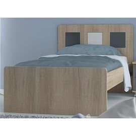 Bed 100 cm. Wood Melamine Egger, TETRAGONO 1, Woodyline |  Bed στο Togias-Home.gr