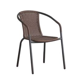 E2401 BALENO Armchair Metal. Brown/Brown Wicker | Armchairs - Chairs στο Togias-Home.gr