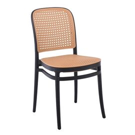 FLORENCE Chair PP Black, PP Rattan Beige, Stackable | Armchairs - Chairs στο Togias-Home.gr