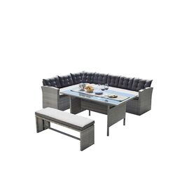 Σετ Τραπεζαρίας για Μικρούς Εξωτερικούς Χώρους Center με Μαξιλάρια Γκρι 3τμχ | Σετ Τραπεζαρίας στο Togias-Home.gr