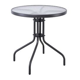 Balleno Table for Small Outdoor Spaces Metal with Glass Top Baleno Gray 70x70x70cm. | Tables στο Togias-Home.gr