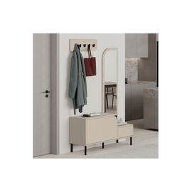 Mila Έπιπλο Εισόδου με Κρεμάστρα & Παπουτσοθήκη Sandstone 120x37x171.6εκ. | Παπουτσοθήκες στο Togias-Home.gr