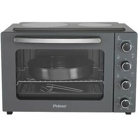 Primo PREO-40456NS Mini Oven With 2 Ceramic Hobs 50L Glass Front Anthracite | Electric Oven/Stove στο Togias-Home.gr