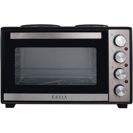 Estia Multicook Compact Ηλεκτρικό Φουρνάκι 38lt με 2 Εστίες Μαύρο 06-33828 | Κουζίνες & Φούρνοι στο Togias-Home.gr