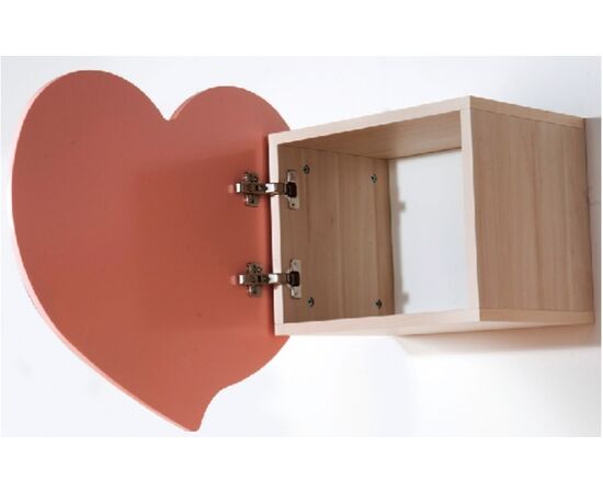 Woodyline Εταζέρα με Πόρτα Καρδιά Μελαμίνη - Ντεκαπέ Σύρος 1 | Βιβλιοθήκη στο Togias-Home.gr