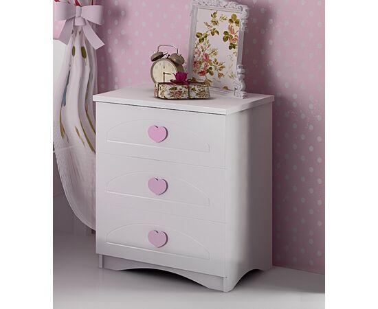 Bedside Table​, White Lacquered Wood TINOS 2, Woodyline | Bedside Table στο Togias-Home.gr