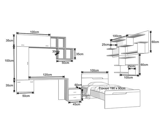 Woodyline Γραφείο 120 Μελαμίνη Δρυς Αμοργός 10 | Γραφείο στο Togias-Home.gr