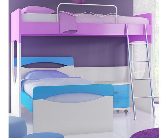 Children's Bunk Bed, WHITE LACQUER, HYDRA 7, Woodyline |  Bed στο Togias-Home.gr