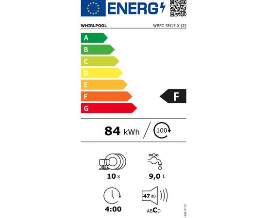 Whirlpool WSFC 3M17 X Ελεύθερο Πλυντήριο Πιάτων για 10 Σερβίτσια Π45xY85εκ. Inox |  Dishwashers στο Togias-Home.gr
