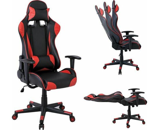 Red Leather Gaming Chair, Woodwell EO577 |  Office Chairs στο Togias-Home.gr