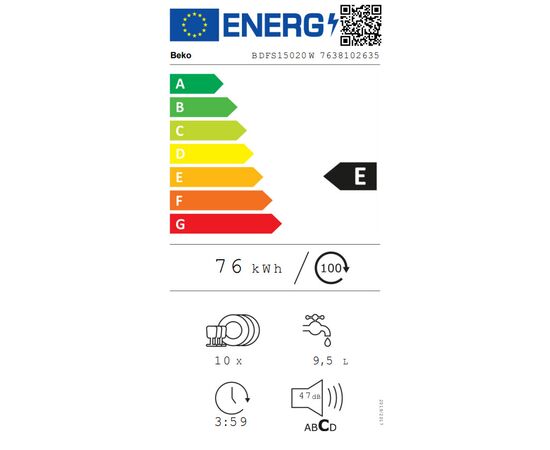 Beko BDFS15020W Freestanding Dishwasher for 10 Dishes W44.8xH85cm. White |  Dishwashers στο Togias-Home.gr