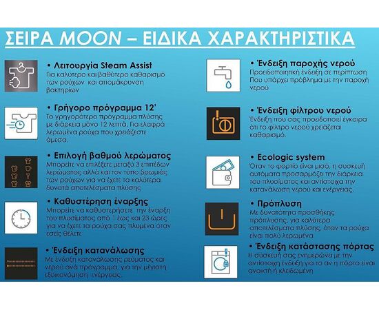 Morris Πλυντήριο Ρούχων 9kg με Ατμό 1400 Στροφών WIW-91428 | Εμπρόσθιας Φόρτωσης στο Togias-Home.gr