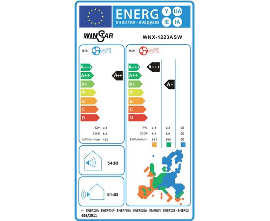 Winstar WNX-1223 ASW Κλιματιστικό Inverter 12000 BTU A++/A+ | Air Condition στο Togias-Home.gr