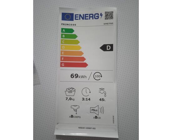 Princess WMB7PAR Washing Machine 7kg 1400 RPM | Front Loading στο Togias-Home.gr