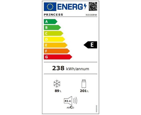 Princess RCX355PAR Ψυγειοκαταψύκτης 290lt Total NoFrost Υ185xΠ59.5xΒ60εκ. Inox | Ψυγεία στο Togias-Home.gr