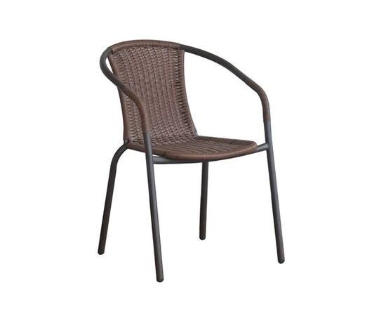 BALENO Πολυθρόνα Βεράντας - Κήπου, Μέταλλο Βαφή Καφέ, Wicker Brown, Στοιβαζόμενη | Πολυθρόνες - Καρέκλες στο Togias-Home.gr