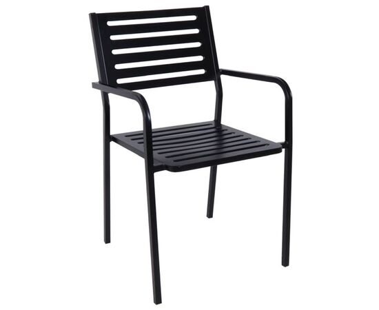 VERA Πολυθρόνα Μέταλλο Βαφή Μαύρο, Στοιβαζόμενη | Πολυθρόνες - Καρέκλες στο Togias-Home.gr