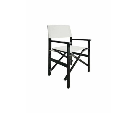 Woodwell Director's Chair, Aluminum Black (1.2mm), Textilene White, Folding (2.75kg) | Armchairs - Chairs στο Togias-Home.gr