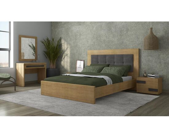 ALKIONI Double Bed Upholstered with Mattress Fabric 160x200cm | Beds στο Togias-Home.gr