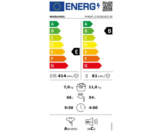 Whirlpool FFWDD 1176258 BCV EE Πλυντήριο-Στεγνωτήριο Ρούχων 11kg/7kg Ατμού 1600 Στροφές | Πλυντήριο - Στεγνωτήριο στο Togias-Home.gr
