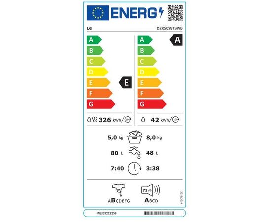 LG D2R50S8TSWB Πλυντήριο-Στεγνωτήριο Ρούχων 8kg/5kg Ατμού 1200 Στροφές | Πλυντήριο - Στεγνωτήριο στο Togias-Home.gr