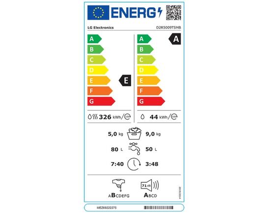 LG Πλυντήριο-Στεγνωτήριο Ρούχων 9kg/5kg Ατμού 1200 Στροφές  D2R5009TSMB | Εμπρόσθιας Φόρτωσης στο Togias-Home.gr