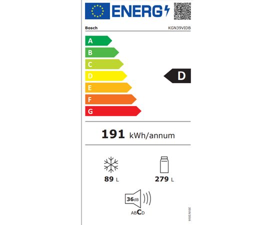 Bosch Ψυγειοκαταψύκτης 368lt Total NoFrost Υ201xΠ60xΒ66εκ. Ασημί KGN39VIDB | Ψυγεία στο Togias-Home.gr