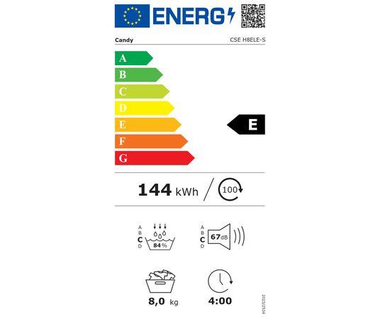 Candy CSE H8ELE-S Στεγνωτήριο 8kg με Αντλία Θερμότητας | Στεγνωτήρια στο Togias-Home.gr