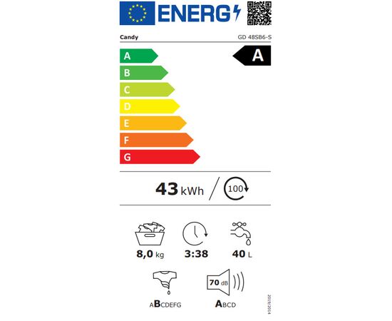 Candy Πλυντήριο Ρούχων 8kg Smart Spray GD 48SB6-S | Εμπρόσθιας Φόρτωσης στο Togias-Home.gr
