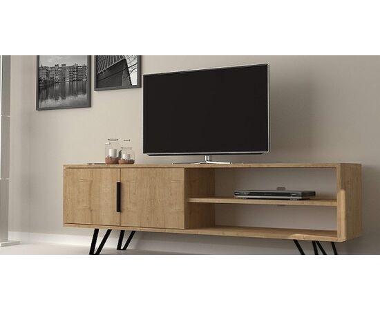 Έπιπλο τηλεόρασης Foot Megapap χρώμα φυσικό οξιάς 160x35x49εκ. | Έπιπλα TV στο Togias-Home.gr