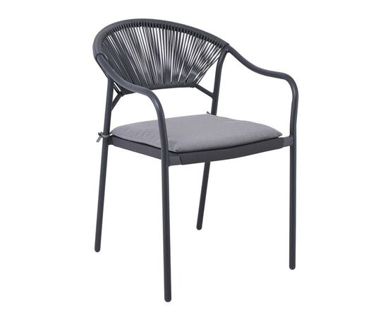 MOLLY Πολυθρόνα Βεράντας-Κήπου Μέταλλο Βαφή Ανθρακί, Wicker Γκρι, Μαξιλάρι Γκρι | Πολυθρόνες - Καρέκλες στο Togias-Home.gr