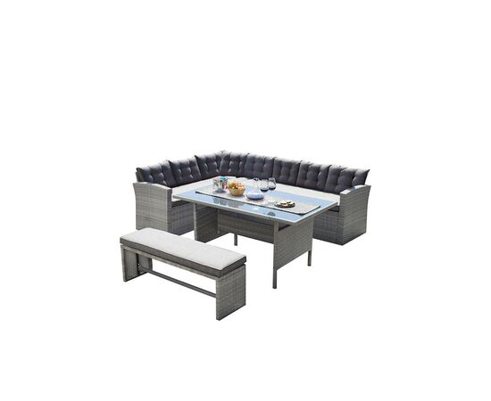 Σετ Τραπεζαρίας για Μικρούς Εξωτερικούς Χώρους Center με Μαξιλάρια Γκρι 3τμχ | Σετ Τραπεζαρίας στο Togias-Home.gr