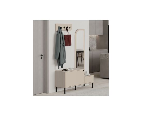 Mila Έπιπλο Εισόδου με Κρεμάστρα & Παπουτσοθήκη Sandstone 120x37x171.6εκ. | Παπουτσοθήκες στο Togias-Home.gr