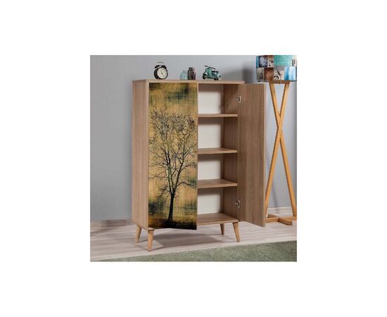 Ξύλινη Παπουτσοθήκη Soho με 4 Ράφια Sonoma Μ80xΠ36xΥ127cm | Παπουτσοθήκες στο Togias-Home.gr