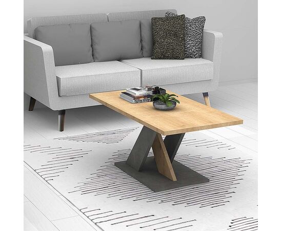 Τραπεζάκι σαλονιού Marcello Megapap μελαμίνης χρώμα φυσικό οξιάς - γκρι σκυροδέματος 110x55x47εκ. | Τραπεζάκια Σαλονιού στο Togias-Home.gr