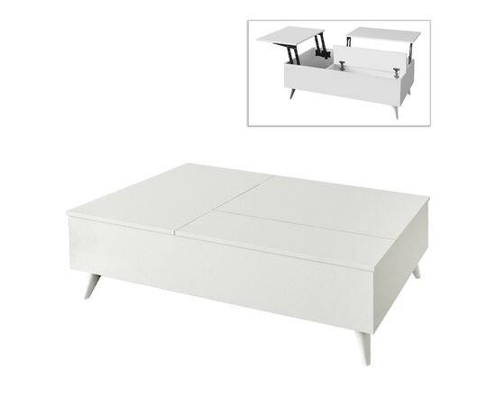 ​Τραπεζάκι σαλονιού Roy Megapap με σερβιτόρο χρώμα λευκό 121x69x40εκ. | Τραπεζάκια Σαλονιού στο Togias-Home.gr