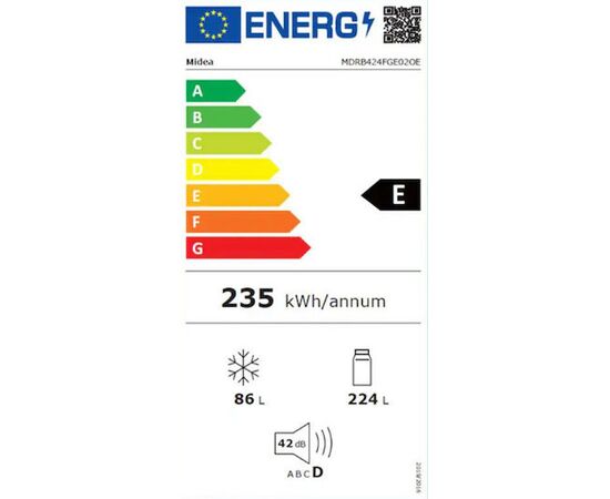 Midea Ψυγειοκαταψύκτης 310lt Total NoFrost Υ188xΠ59.5xΒ63εκ. Inox MDRB424FGE02OE | Ψυγεία στο Togias-Home.gr