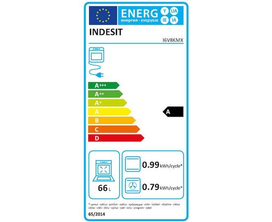 Indesit  I6V8KMX Κουζίνα 66lt με Κεραμικές Εστίες Π60εκ. Inox | Κουζίνες & Φούρνοι στο Togias-Home.gr