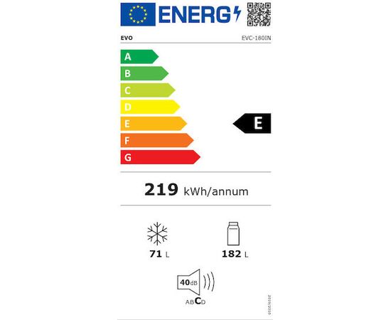 Evo Ψυγειοκαταψύκτης 253lt Υ180xΠ54xΒ60εκ. Inox EVC-180IN | Ψυγεία στο Togias-Home.gr