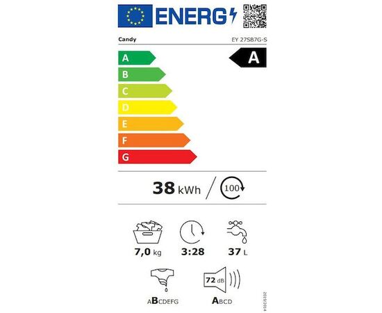 Candy ProWash 100 Πλυντήριο Ρούχων 7kg με Τεχνολογία Ατμού 1200 Στροφών Γκρι EY 27SB7G-S | Εμπρόσθιας Φόρτωσης στο Togias-Home.gr