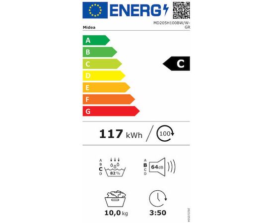Midea MD205H100BW/W-GR Στεγνωτήριο 10kg με Αντλία Θερμότητας | Στεγνωτήρια στο Togias-Home.gr